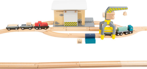Small Foot Houten Trein Vracht Depot met Accessoires + 3jr