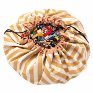 Play and Go Speelgoedkleed en opbergzak - Strepen Mosterd Geel