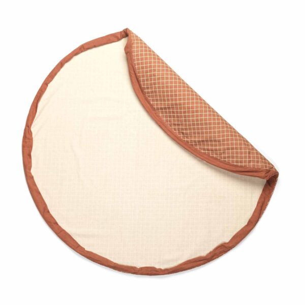 Play and Go Speelkleed en Opbergzak Organic - Grid Brown