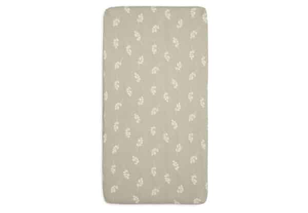 511-501-67041 Jollein Hoeslaken Wieg Jersey Twig Olive Green (40/50x90cm) 8717329376403