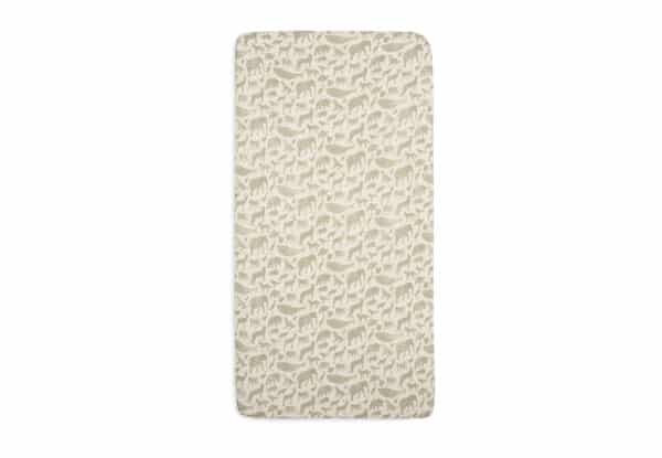511-501-67043 Jollein Hoeslaken Wieg Jersey Animals Olive Green 8717329376434 (6)