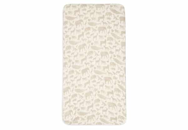 511-501-67044 Jollein Hoeslaken Wieg Jersey Animals Nougat (40/50x90cm) 8717329376465