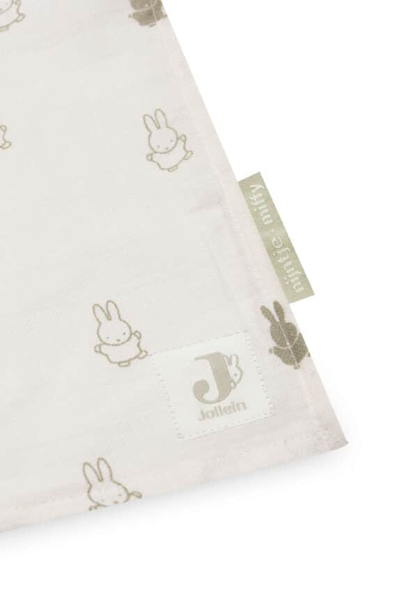 535-852-67093 8717329378940 Jollein Hydrofiele Doeken Large Nijntje Happy Miffy Olive Green (set van 2) (2)