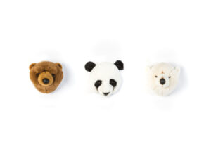 Wild and Soft Mini Safari Set van 3 Dierenkoppen - Bruine beer