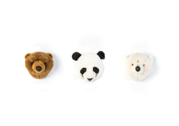 Wild and Soft Mini Safari Set van 3 Dierenkoppen - Bruine beer