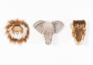 Wild and Soft Mini Safari Set van 3 Dierenkoppen - Olifant