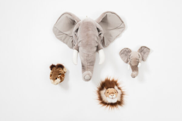 Wild and Soft Mini Safari Set van 3 Dierenkoppen - Olifant