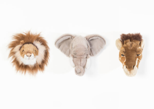 Wild and Soft Mini Safari Set van 3 Dierenkoppen - Olifant
