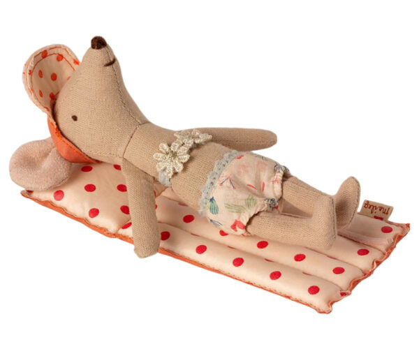 Maileg Beach Mice Luchtbed All Mouse - Red Dot