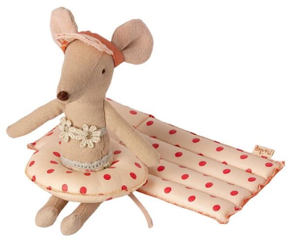 Maileg Beach Mice Luchtbed All Mouse - Red Dot
