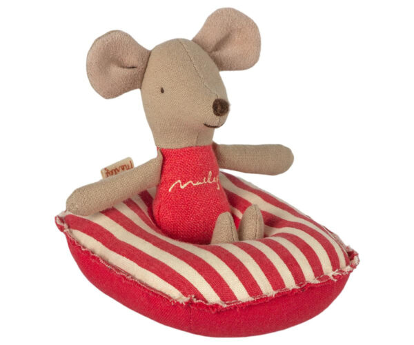 Maileg Beach Mice Rubber Bootje Small Mouse - Red Stripe