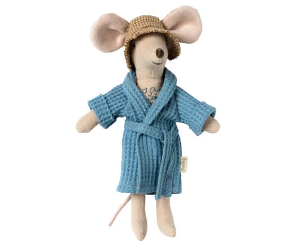 Maileg Badjas voor Papa of Mama Muis - Dusty Blue (15 cm)