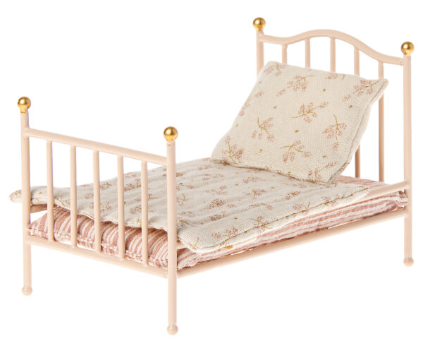 Maileg Poppenhuis Vintage Bed Mouse Micro - Rose