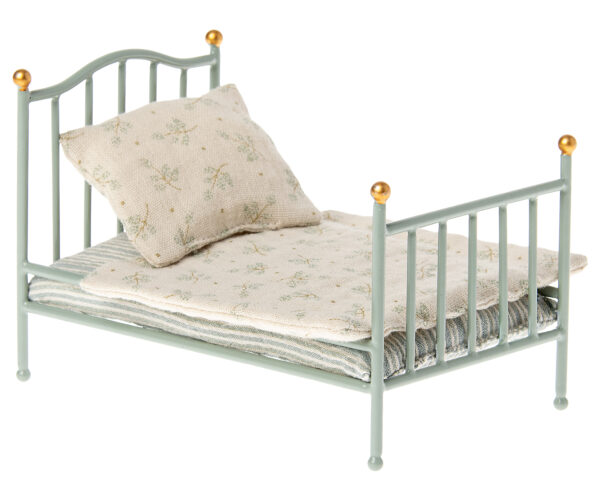 Maileg Poppenhuis Vintage Bed Mouse Micro - Mint