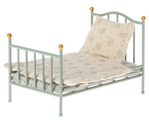 Maileg Poppenhuis Vintage Bed Mouse Micro - Mint