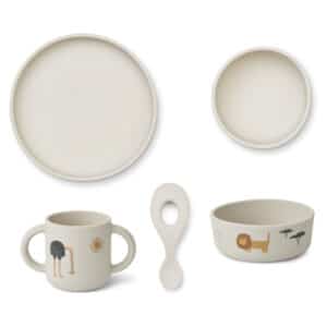 Liewood Kinderservies Set Vivi - Safari Sandy Mix