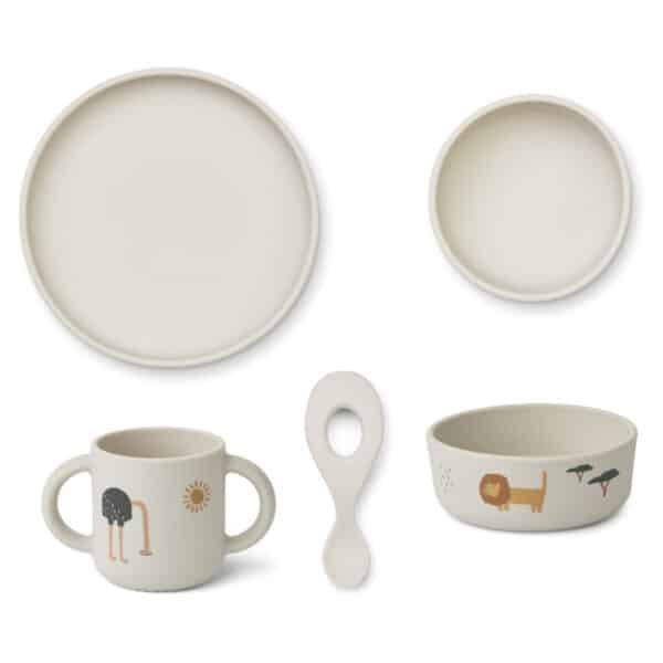 Liewood Kinderservies Set Vivi - Safari Sandy Mix