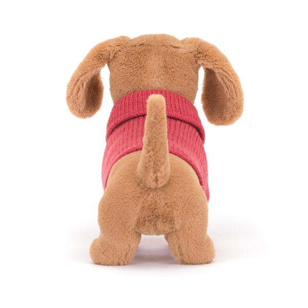 Jellycat Knuffel Sweater Sausage Dog Pink - Teckel met roze trui