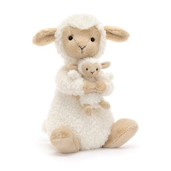 Jellycat Huddles Knuffel Schaap met Baby (24 cm)
