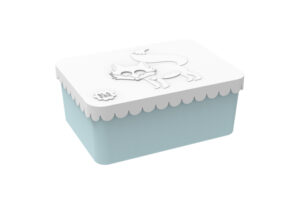 Blafre Lunchtrommel rechthoek Vos - Wit/Licht Blauw