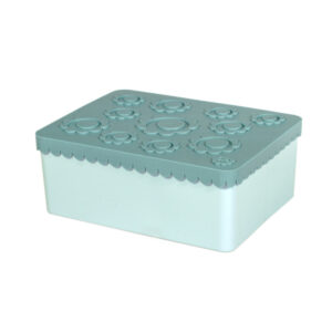 Blafre Lunchtrommel rechthoek Bloemen - Jade/Licht Blauw