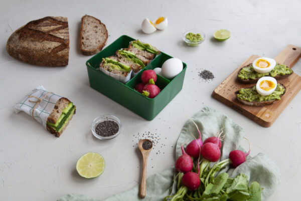 Blafre Lunchtrommel Vis - Donker Groen/Beige