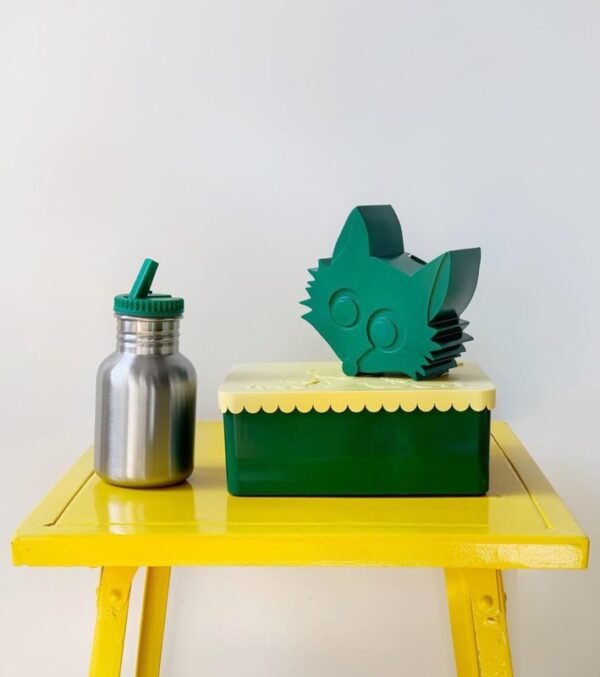 Blafre Lunchtrommel Bloemen - Donker Groen/Wit