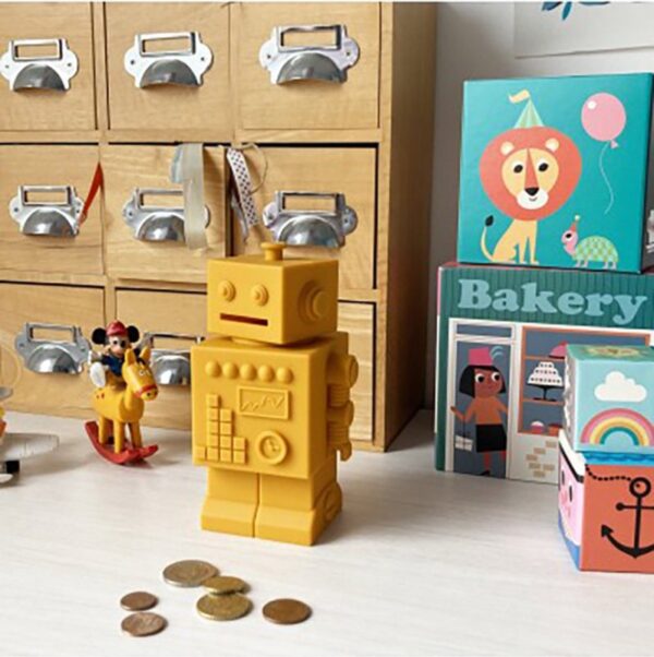 KG Design Spaarpot Robot - Geel