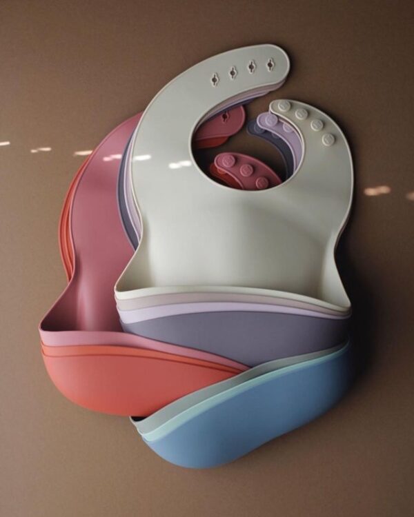 Mushie Siliconen Bib Slabbetje - Silver Sage
