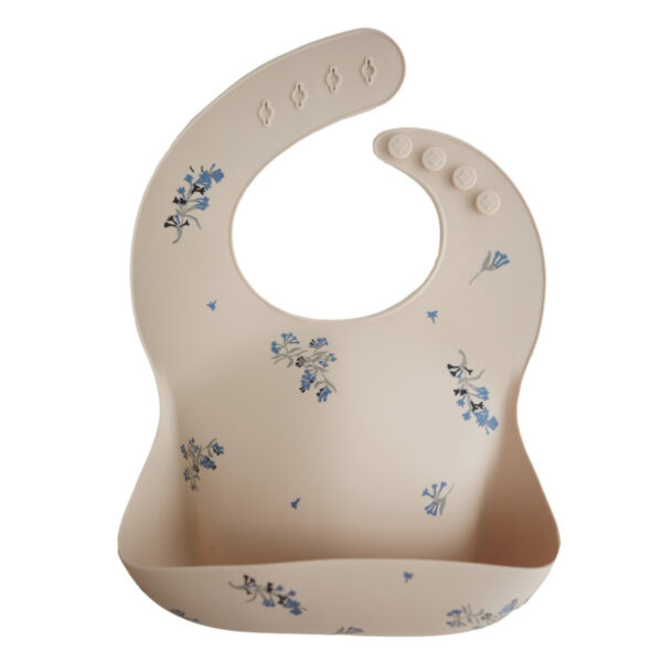 Mushie Siliconen Bib Slabbetje - Lilac Flowers
