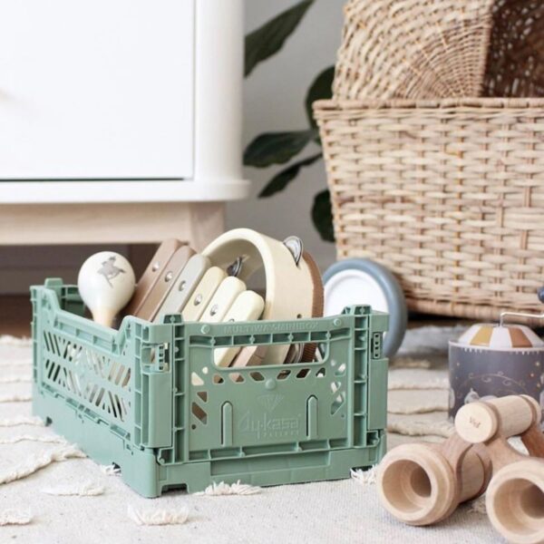 AyKasa Folding Crate Midi Box - Almond Green