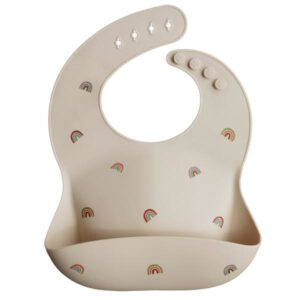 Mushie Siliconen Bib Slabbetje - Rainbows