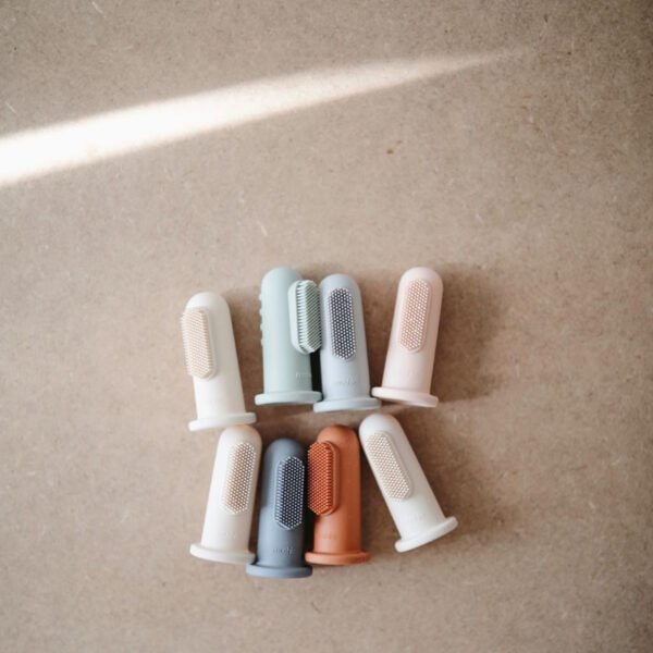 Mushie Baby Tandenborstel - Shifting Sand + Blush (set van 2)