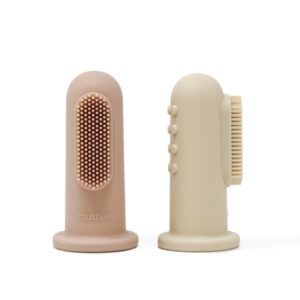 Mushie Baby Tandenborstel - Shifting Sand + Blush (set van 2)