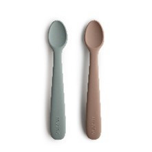 Mushie Kinderbestek Set Lepels - Stone / Cloudy Mauve