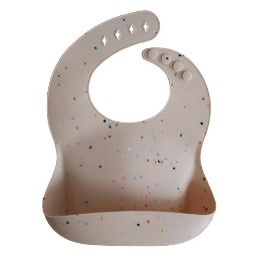 Mushie Siliconen Bib Slabbetje - Vanille Confetti