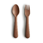 Mushie Kinderbestek Set Lepel en Vork - Caramel