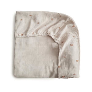 Mushie Hoeslaken Extra Soft Muslin Crib Sheet - Rainbow