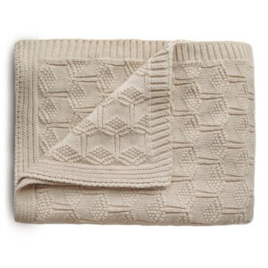 Mushie Deken Honeycomb Baby Blanket - Beige