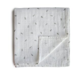 Mushie Hydrofiele Doek XL Swaddle - Leaves