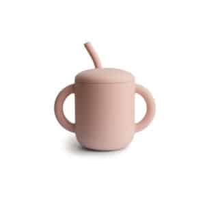 Mushie Trainings Drinkbeker met Rietje - Blush