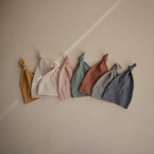 Mushie Babymuts Beanie Newborn - Blush 0-3 maand
