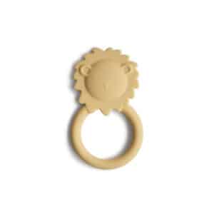 Mushie Bijtring Leeuw - Soft Yellow