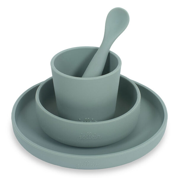 Jollein Kinderservies Siliconen Diner Set - Ash Green