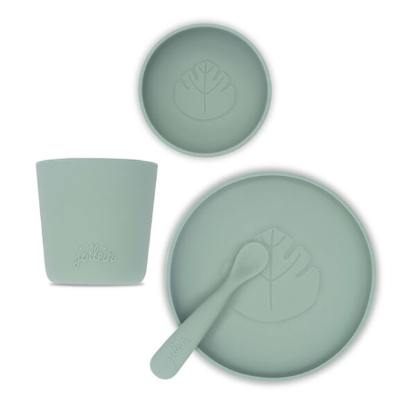Jollein Kinderservies Siliconen Diner Set - Ash Green