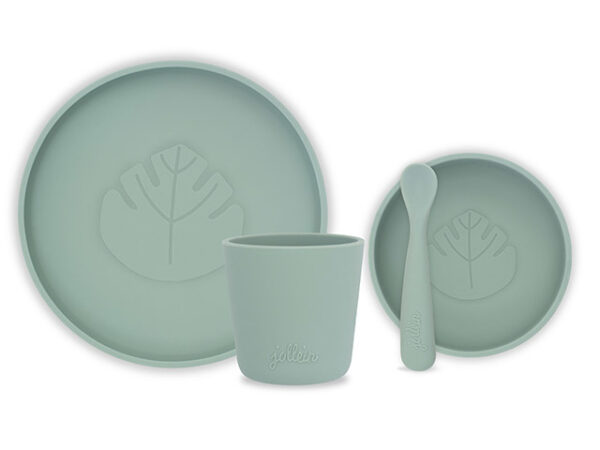 Jollein Kinderservies Siliconen Diner Set - Ash Green