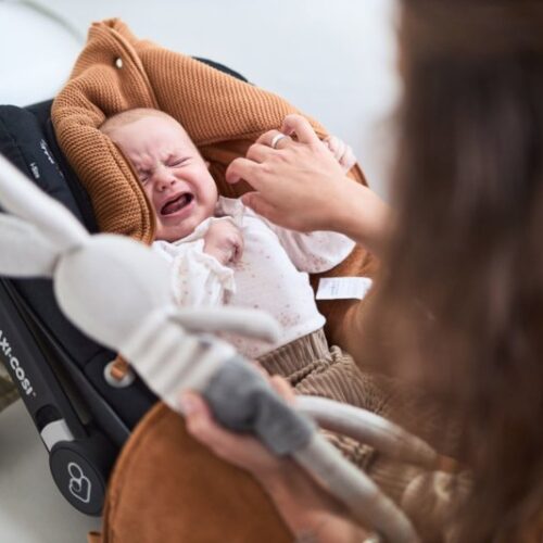Jollein Voetenzak voor Autostoel en Kinderwagen Basic Knit - Nougat