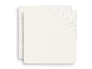 Jollein Hoeslakens Ledikant Jersey - Ivory (60 x 120 cm) (set van 2)