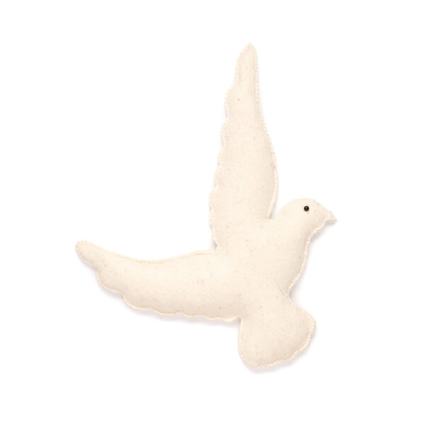 KidsDepot Wanddecoratie Vilten Vogel Kick - Creme Wit