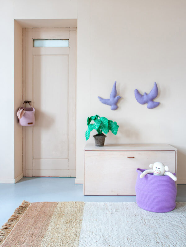 KidsDepot Wanddecoratie Vilten Vogel Kick - Lila